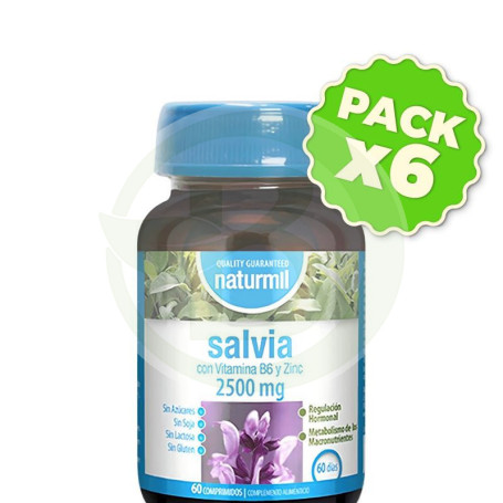 Pack 6x Salvia 2500Mg 60 Comprimidos Naturmil