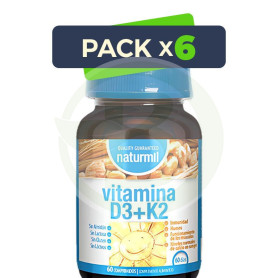 Pack 6x Vitamina D3+K2 60 Comprimidos Naturmil