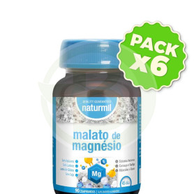 Pack 6x Malato De Magnesio 90 Comprimidos Naturmil