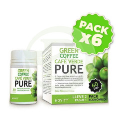 Pack 6x Café Verde Premium 30+30 Comprimidos Novity
