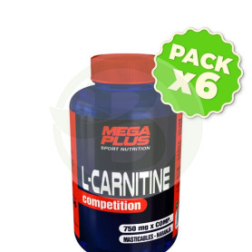 Pack 6x L-Carnitina Masticable Naranja 50 Comprimidos Megaplus