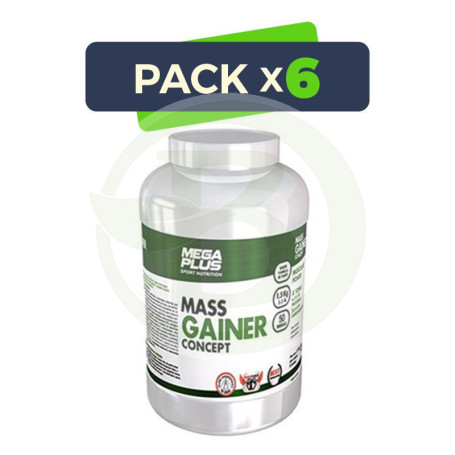 Pack 6x Mass Gainer Concept Fresa 1,5Kg. Megaplus
