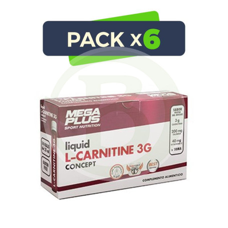 Pack 6x L-Carnitine Concep 14 Viales Megaplus