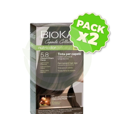 Pack 2x Delicato 5.8 Castaño Claro Cacao Edición Limitada 140Ml Biokap