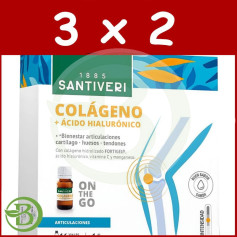 Pack 3x2 Colágeno + acido hialuronico 16 Viales Santiveri