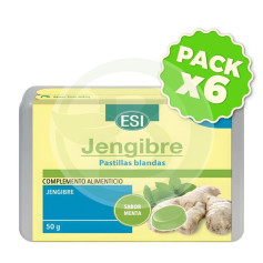 Pack 6x Pastilla Blanda Suiza De Jengibre 50G Esi