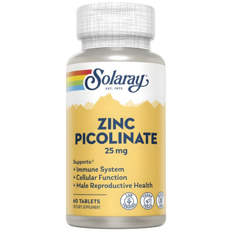 Picolinato De Zinc 25Mg 60 Comprimidos Solaray