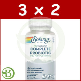 Pack 3x2 Mycrobiome Complete Probiotic 30 Cápsulas Vegetales Solaray