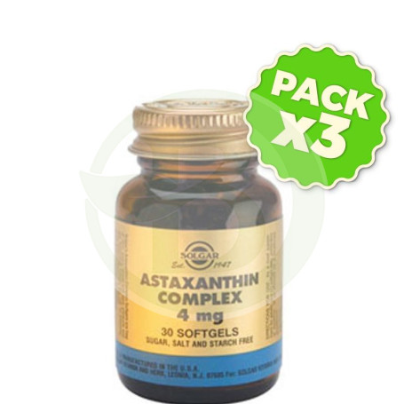 Pack 3x Astaxantina 30 Cápsulas Solgar