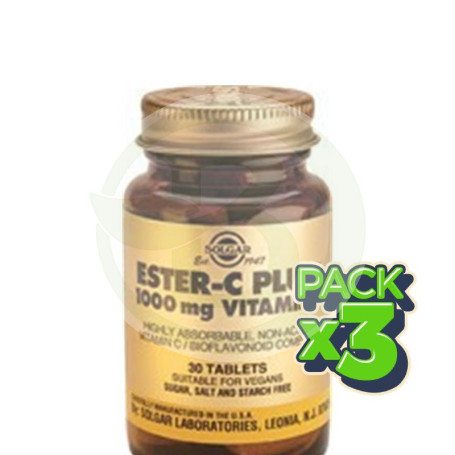 Pack 3x Ester-C Plus 1.000Mg. 180 Cápsulas Solgar