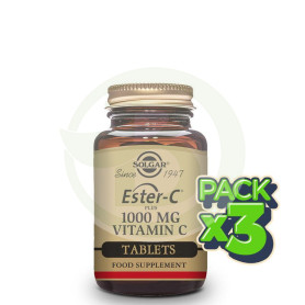 Pack 3x Ester-C Plus 1.000Mg. 90 Cápsulas Solgar