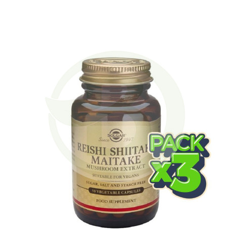 Pack 3x Reishi, Shiitake y Maitake 50 Cápsulas Solgar