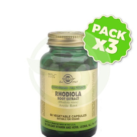 Pack 3x Rodiola Extracto 60 Cápsulas Solgar
