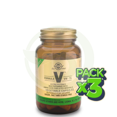 Pack 3x Fórmula VM-75 90 Cápsulas Solgar