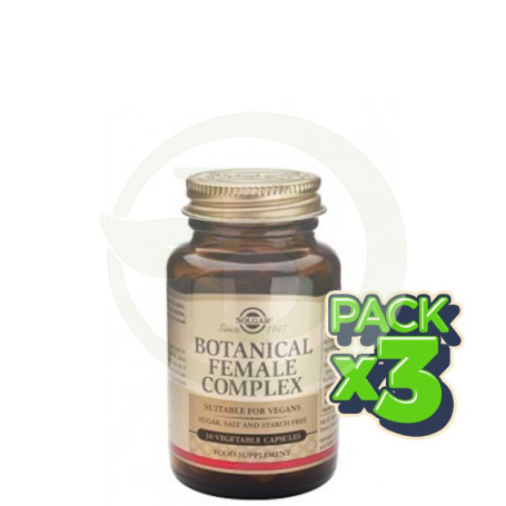 Pack 3x Botanical Female Complex 30 Cápsulas Solgar