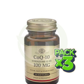 Pack 3x Coenzima Q10 100Mg. 30 Cápsulas Solgar