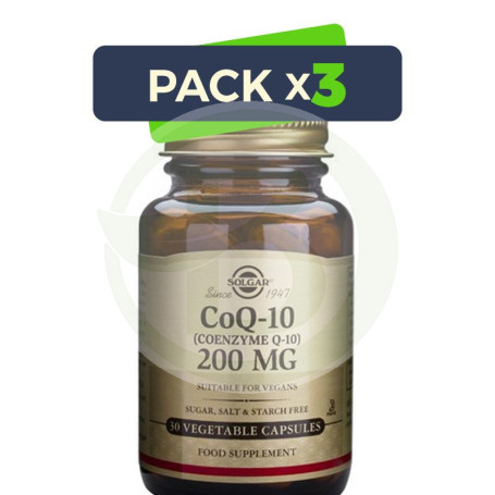 Pack 3x Coenzima Q10 200Mg. 30 Cápsulas Solgar