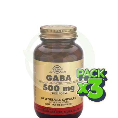 Pack 3x GABA 50 Cápsulas Solgar