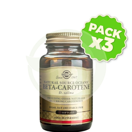 Pack 3x Beta Caroteno 60 Cápsulas Solgar