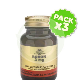 Pack 3x Boro 100 Cápsulas Vegetales Solgar