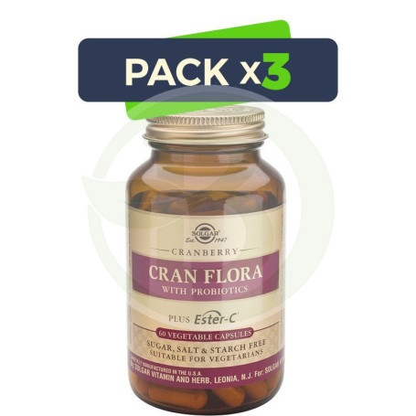 Pack 3x Cran Flora 60 Cápsulas Solgar