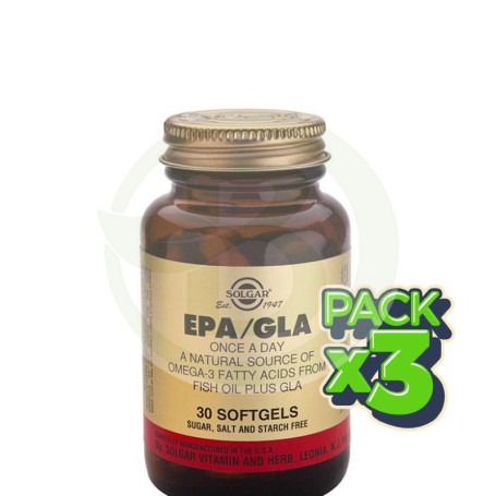 Pack 3x EPA/GLA Una la Día 30 Cápsulas Solgar
