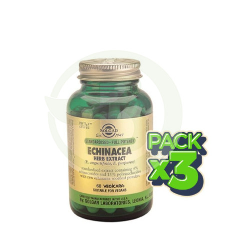 Pack 3x Equinácea 60 Cápsulas Solgar