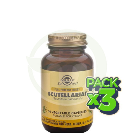 Pack 3x Escutelaria 50 Cápsulas Solgar