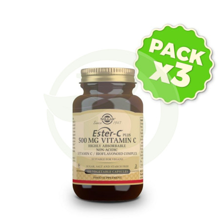 Pack 3x Ester C Plus 100 Cápsulas Solgar
