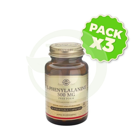 Pack 3x L-Fenilalanina 50 Cápsulas Solgar