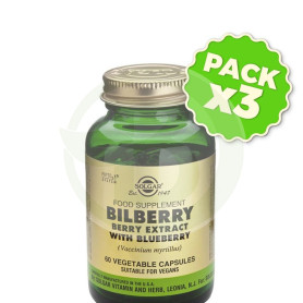 Pack 3x Mirtilo 60 Cápsulas Solgar