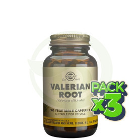 Pack 3x Valeriana Raíz 100 Cápsulas Solgar