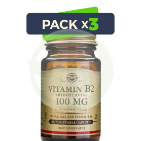 Pack 3x Vitamina B2 100 Cápsulas Solgar