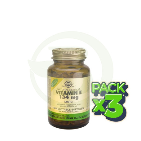 Pack 3x Vitamina E con Selenio 100 Cápsulas Solgar