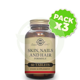 Pack 3x Fórmula Pelo, Piel y Uñas 60 Comprimidos Solgar