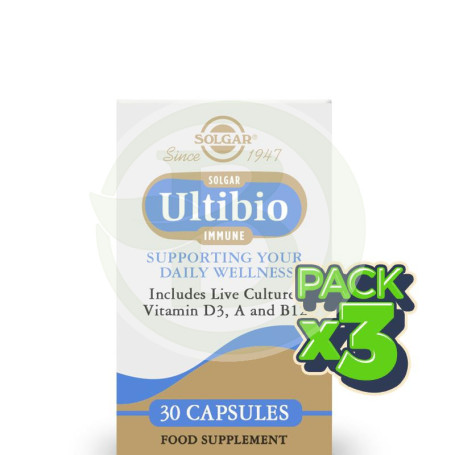 Pack 3x Ultibio Inmune 30 Cápsulas Solgar