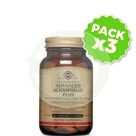 Pack 3x Advanced Acidophilus Plus 60 Capsulas Solgar