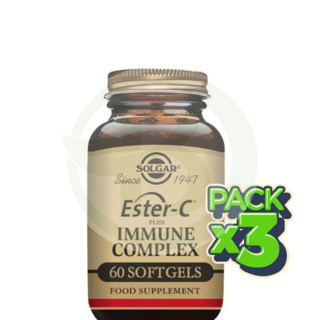 Pack 3x Ester C Immune Complex 60 Capsulas Solgar