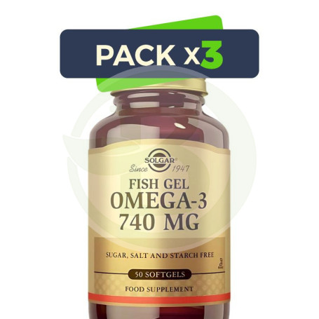 Pack 3x Fish-Gel Omega-3 50 Cápsulas Solgar