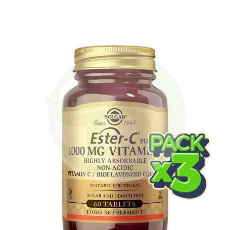 Pack 3x Ester-C Plus 1000Mg 60 Comprimidos Solgar