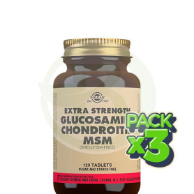 Pack 3x Glucosamina Condroitina Msm 120 Comprimidos Solgar