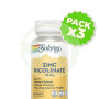 Pack 3x Picolinato De Zinc 25Mg 60 Comprimidos Solaray