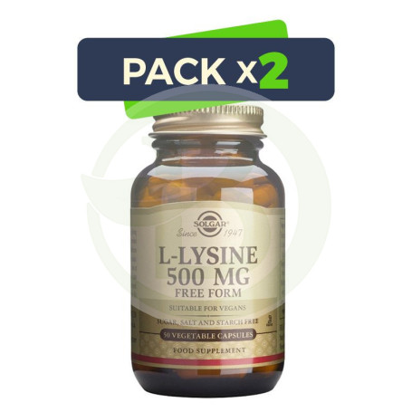 Pack 2x L-Lisina 500Mg. 50 Cápsulas Solgar