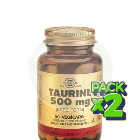 Pack 2x Taurina 500Mg. 50 Cápsulas Solgar