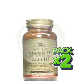 Pack 2x Vitamina D3 2200 IU 100 Cápsulas Solgar