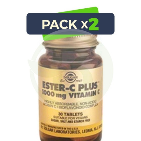 Pack 2x Ester-C Plus 1.000Mg. 180 Cápsulas Solgar
