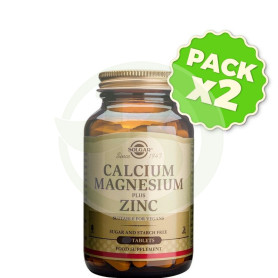 Pack 2x Calcio/Magnesio Plus Zinc 100 Cápsulas Solgar