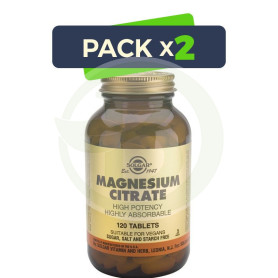 Pack 2x Citrato de Magnesio 120 Cápsulas Solgar