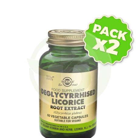 Pack 2x Regaliz Desglicirrizado 60 Cápsulas Solgar
