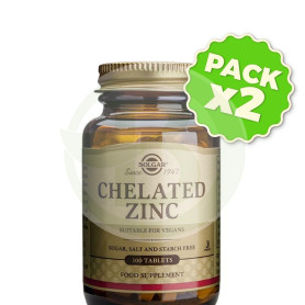 Pack 2x Zinc Quelado 100 Cápsulas Solgar